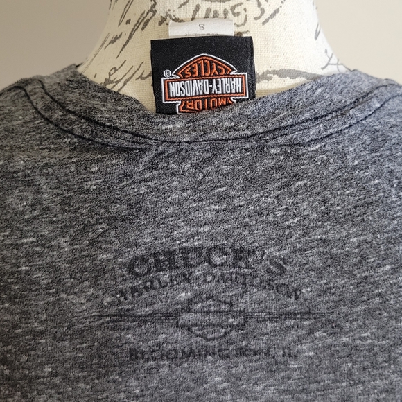 Harley Davidson Heather Grey Embellished Tee - Picture 4 of 4
